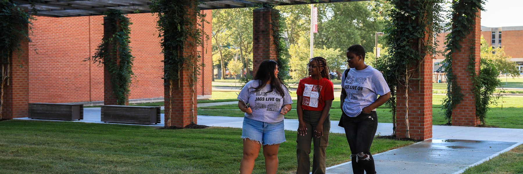 RAs walking and talking.