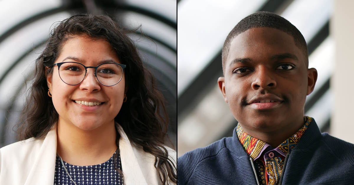 Photo of students, Luna and Nkemzi.